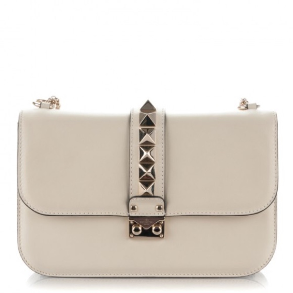 VALENTINO Vitello Medium Glam Lock Rockstud Flap